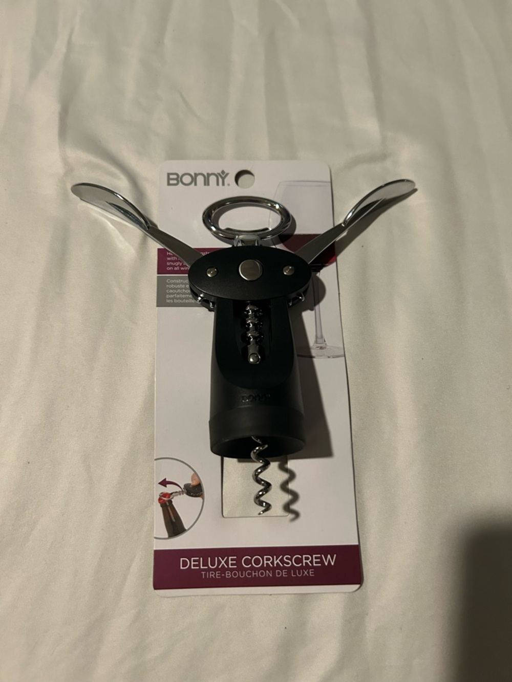 Bonny Black & Silver Deluxe Wing Corkscrew - Picture 4 of 4